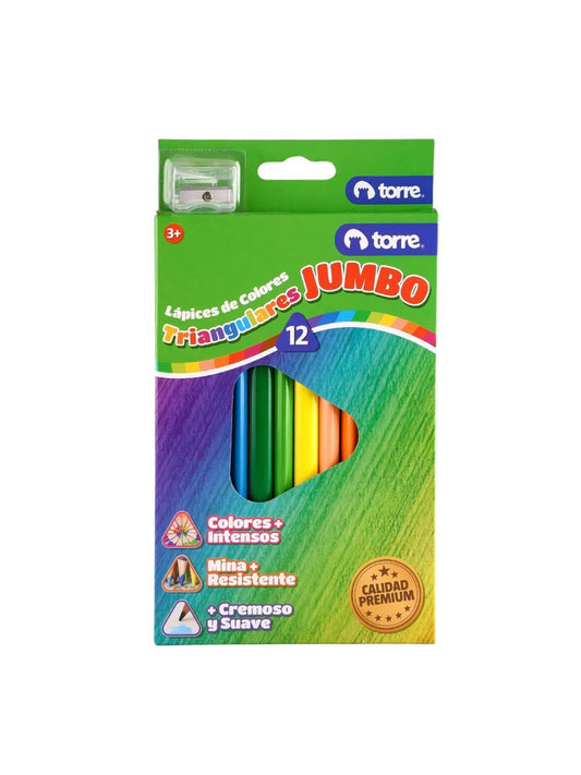 Lápices 12 Colores Triangular Jumbo Imagia
