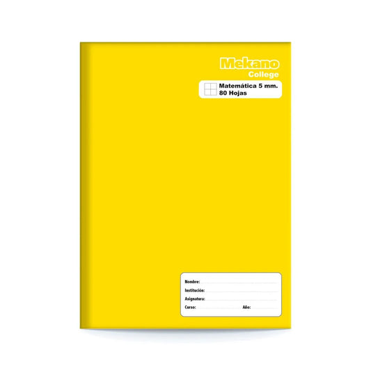 Cuaderno College Matemáticas 5 Mm 80Hojas Mekano