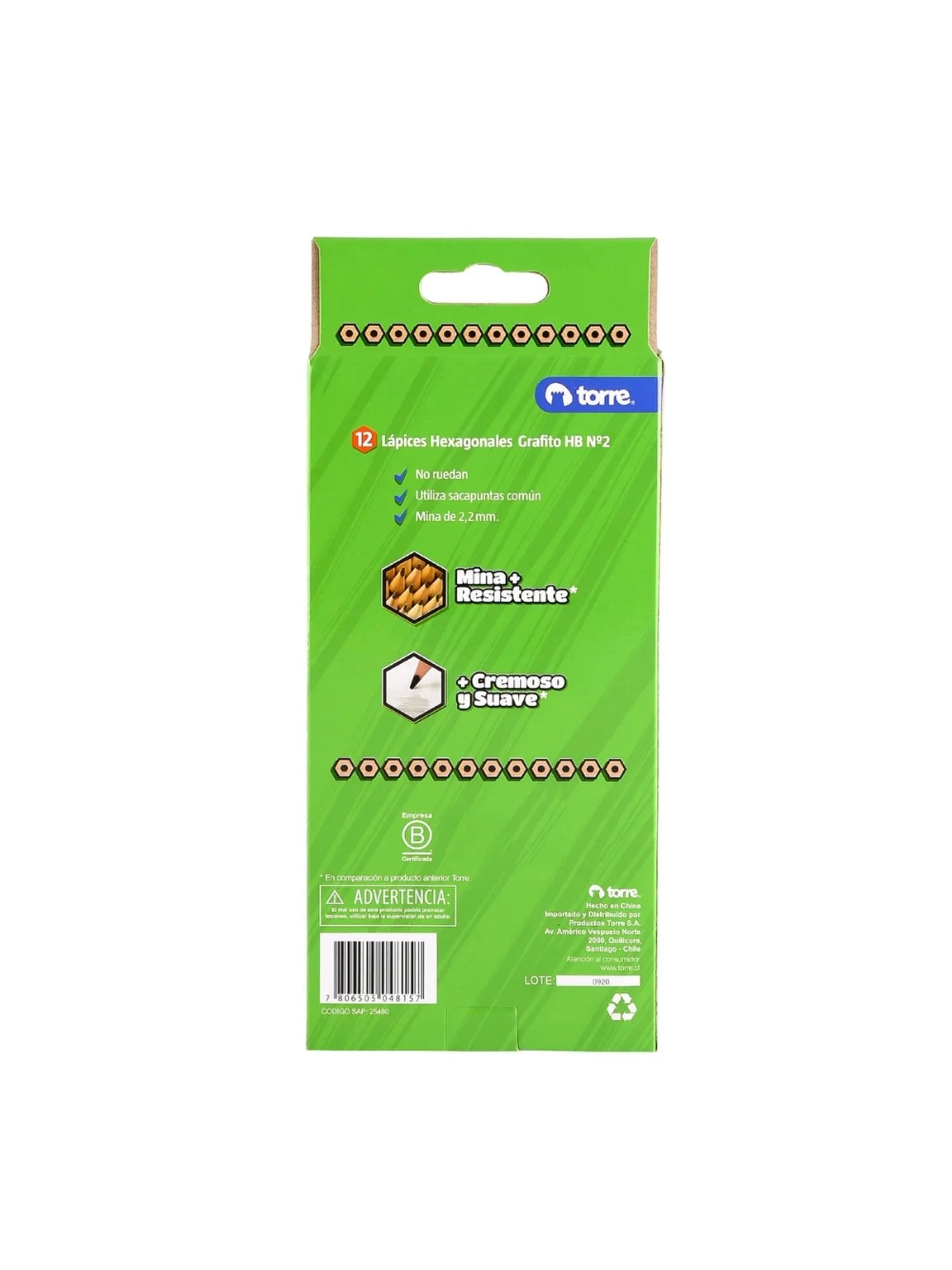 Lápices Grafito Hexagonal HB N°2 Negro