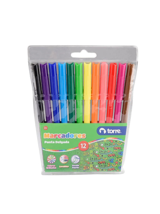 Plumones Dibujo 12 Colores