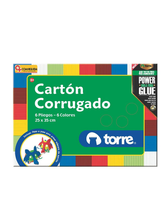 Carpeta Cartón Corrugado / 6 Pliegos - 6 Colores / 25 x 35 cm