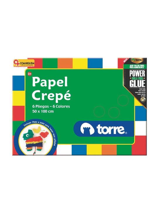 Carpeta Papel Crepé / 6 Colores - 6 Pliegos / 50 x 100cm