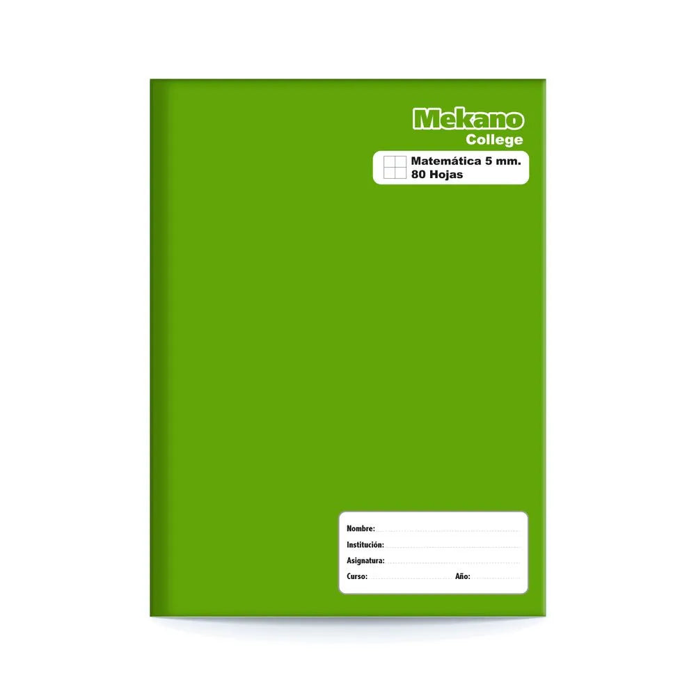 Cuaderno College Matemáticas 5 Mm 80Hojas Mekano