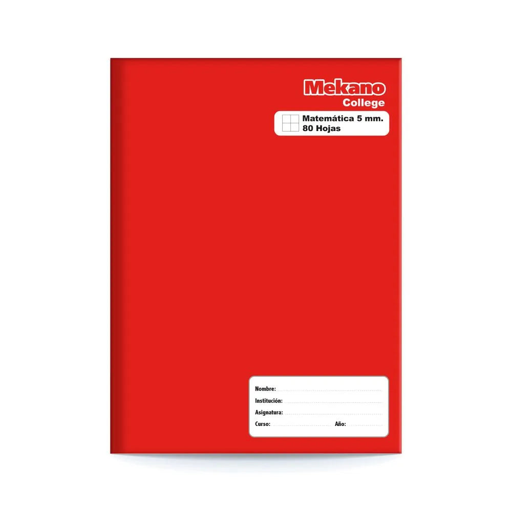 Cuaderno College Matemáticas 5 Mm 80Hojas Mekano