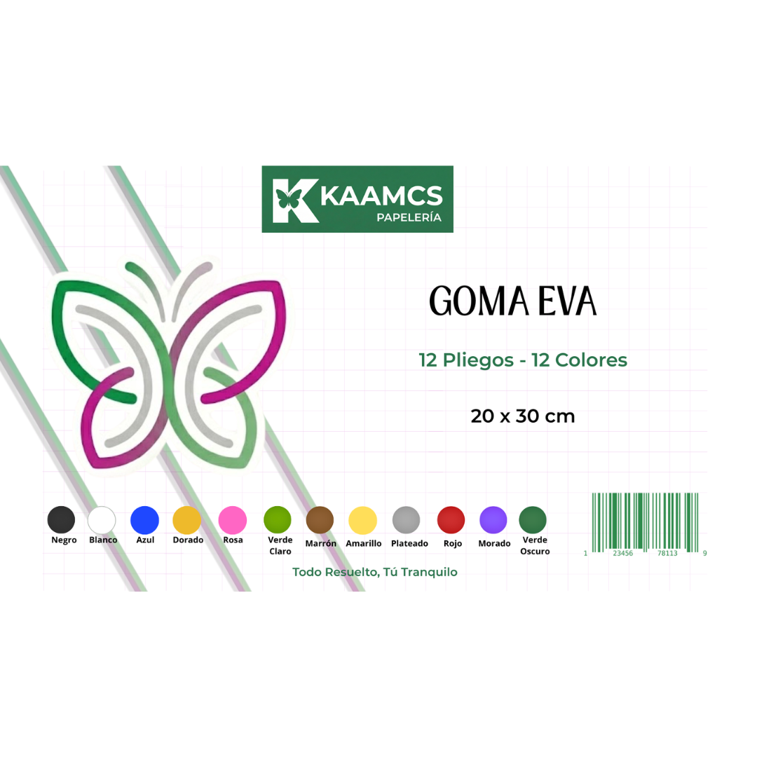 Carpeta Goma Eva Lisa / 20 x 30 cm