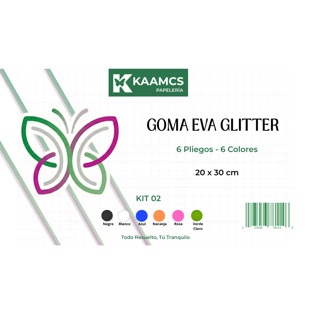 Carpeta Goma Eva Glitter / 20 x 30 cm