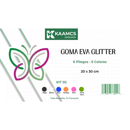 Carpeta Goma Eva Glitter / 20 x 30 cm