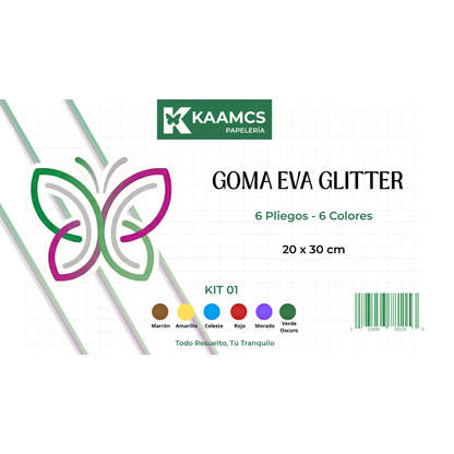 Carpeta Goma Eva Glitter / 20 x 30 cm